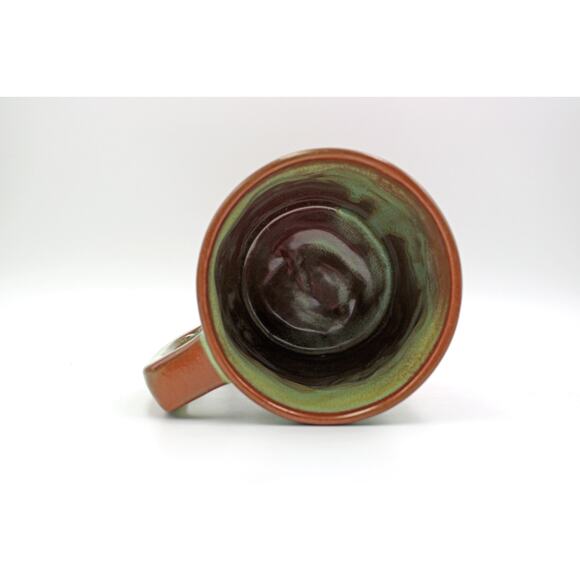 Pair of Frankoma Avocado Green "Wagon Wheel" Mugs - Picture 6 of 13